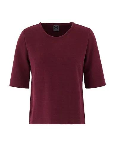 Burgundy Knitted Sweater VISCOSE KNIT S/SLEEVE TOP
