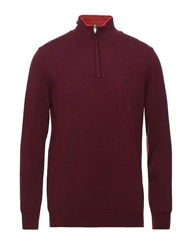 Burgundy Knitted Sweater with zip