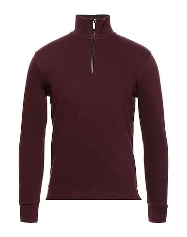 Burgundy Knitted Sweater with zip