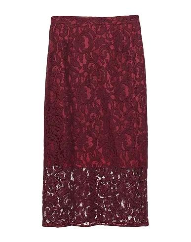 Burgundy Lace Midi skirt