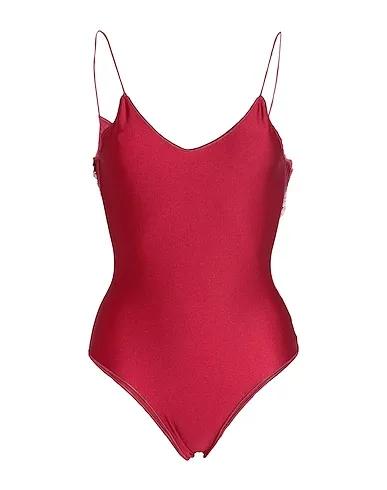 Burgundy Lace One-piece swimsuits