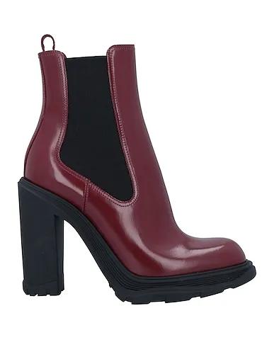 Burgundy Leather Ankle boot
