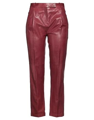 Burgundy Leather Casual pants