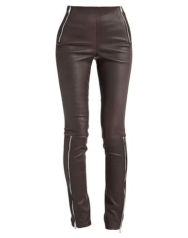 Burgundy Leather Casual pants