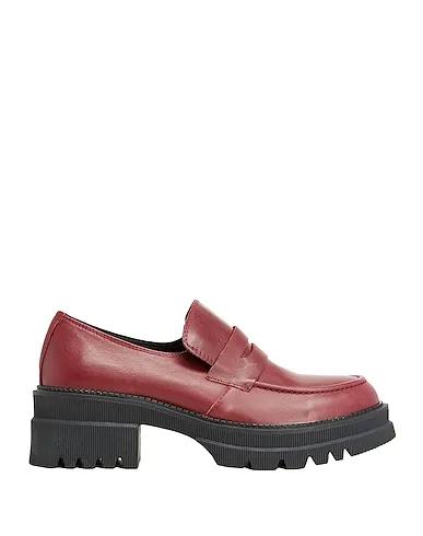 Burgundy Leather Loafers LEATHER CHUNKY PENNY LOAFERS