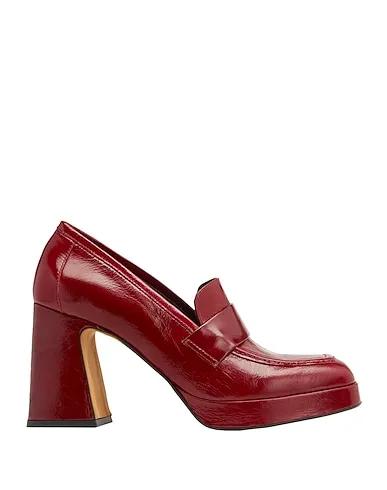 Burgundy Leather Loafers LEATHER PLATFORM TALL LOAFER