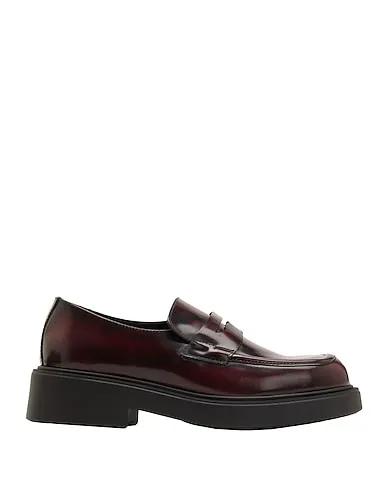 Burgundy Leather Loafers POLISHED LEATHER PENNY LOAFER