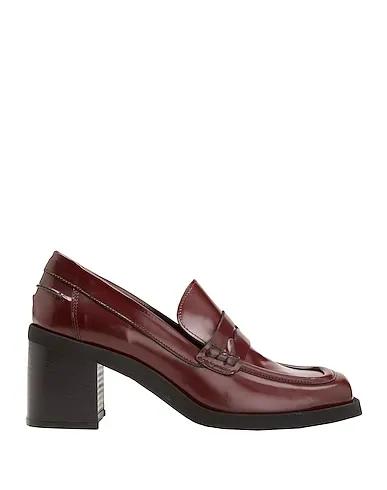 Burgundy Leather Loafers POLISHED LEATHER PENNY LOAFER
