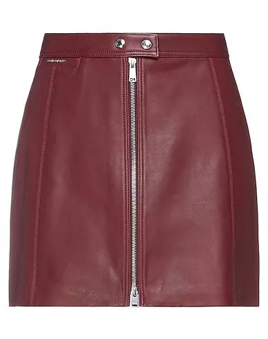 Burgundy Leather Mini skirt
