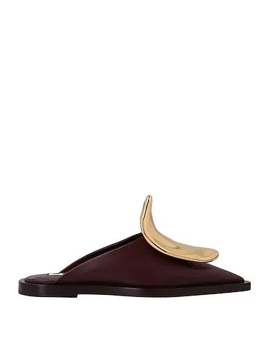 Burgundy Leather Mules and clogs