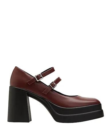 Burgundy Leather Pump LEATHER MARY JANE PUMPS
