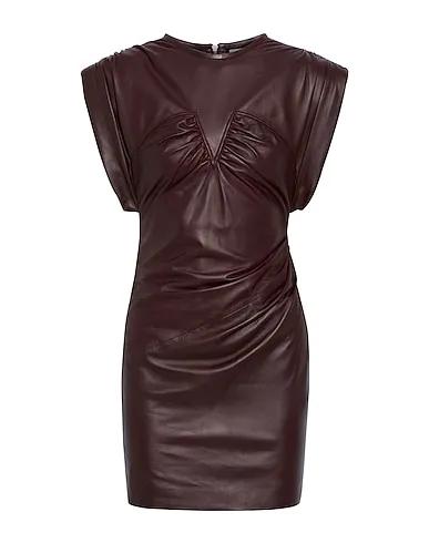 Burgundy Leather Sheath dress