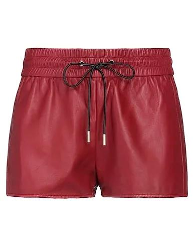 Burgundy Leather Shorts & Bermuda