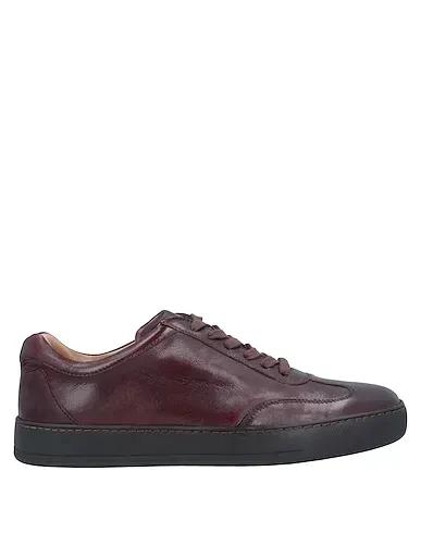 Burgundy Leather Sneakers
