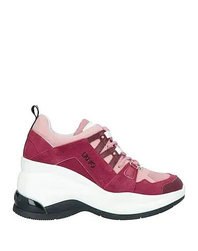 Burgundy Leather Sneakers