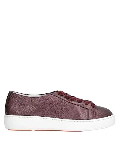 Burgundy Leather Sneakers