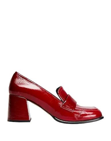 Burgundy Loafers PATENT LEATHER HEELED LOAFER
