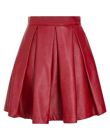 Burgundy Mini skirt HIGH-WAIST PLEATED MINI SKIRT
