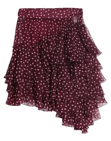 Burgundy Organza Mini skirt