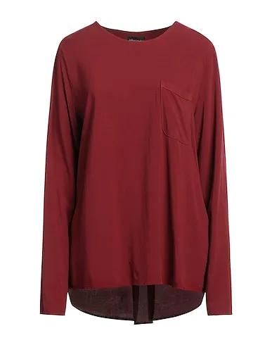 Burgundy Plain weave Blouse