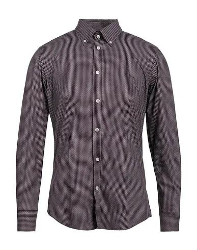 Burgundy Plain weave Patterned shirt