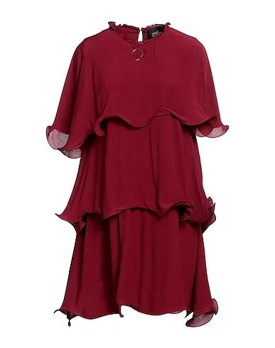 Burgundy Plain weave Short dress