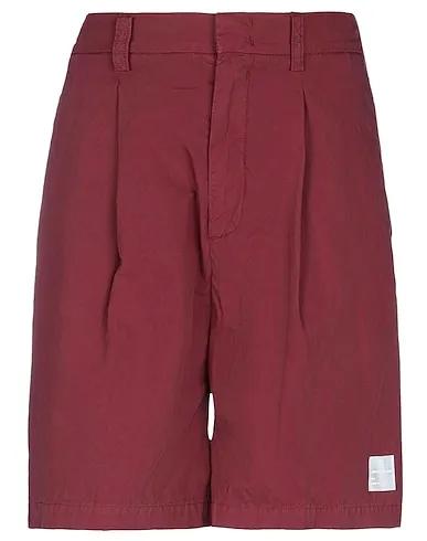 Burgundy Plain weave Shorts & Bermuda