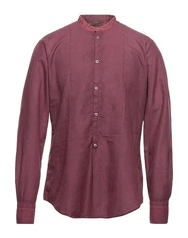 Burgundy Plain weave Solid color shirt