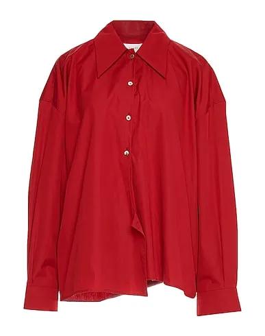 Burgundy Plain weave Solid color shirts & blouses