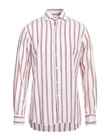Burgundy Plain weave Striped shirt