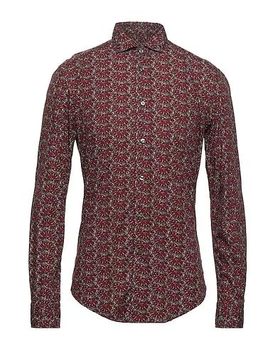 Burgundy Poplin Patterned shirt