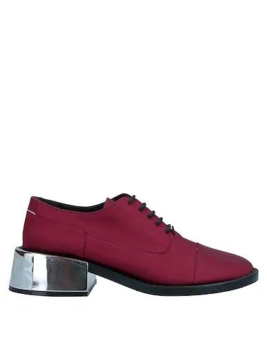 Burgundy Satin Laced shoes