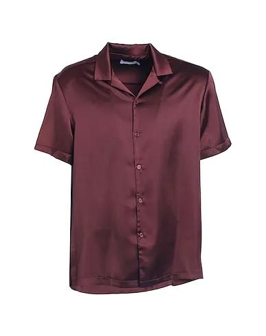 Burgundy Satin Solid color shirt