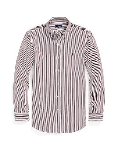 Burgundy Striped shirt CUSTOM FIT STRIPED STRETCH POPLIN SHIRT
