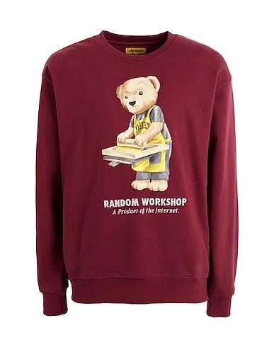 Burgundy Sweatshirt RANDOM WORKSHOP BEAR CREWNECK	