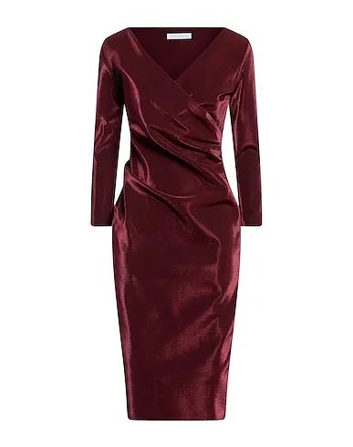 Burgundy Techno fabric Midi dress