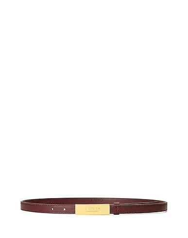 Burgundy Thin belt LOGO LEATHER SKINNY BELT