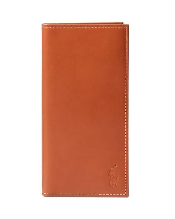 Burnished Leather Narrow Wallet