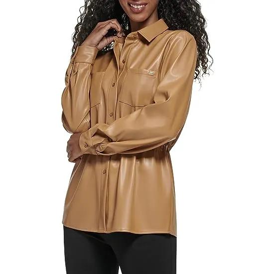 Button Front Drawstring Jacket