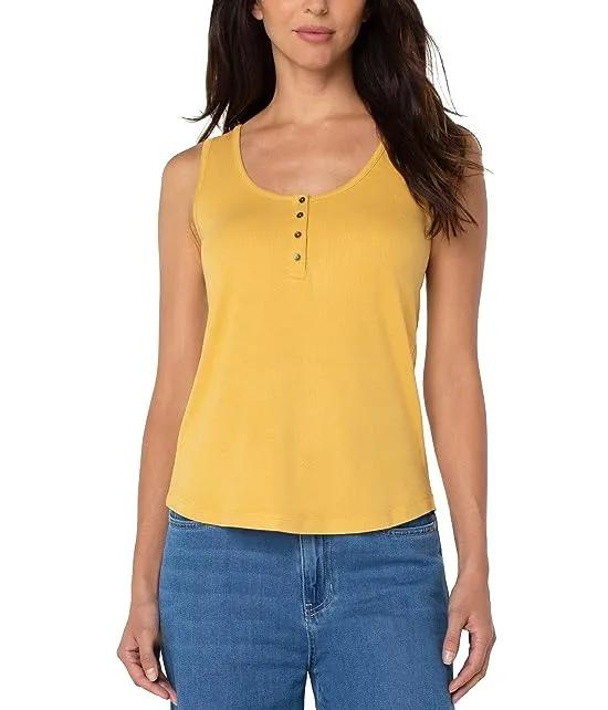 Button Front Henley Tank