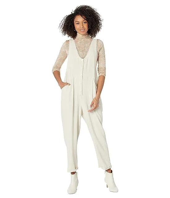 Button Front Jumpsuit in Indio Linen