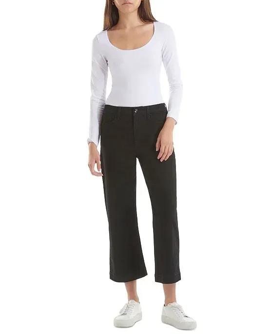 by 7 For All Mankind Women's Cropped Wide-Leg Jeans