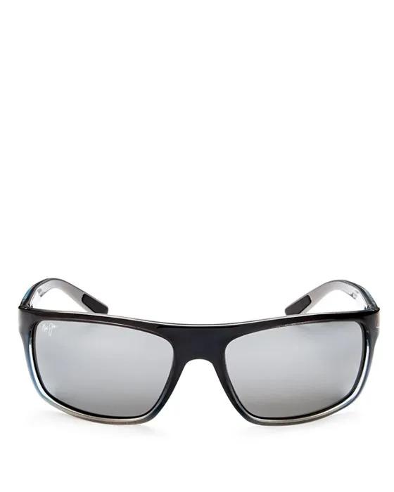  Byron Bay Polarized Mirrored Wrap Sunglasses, 62mm