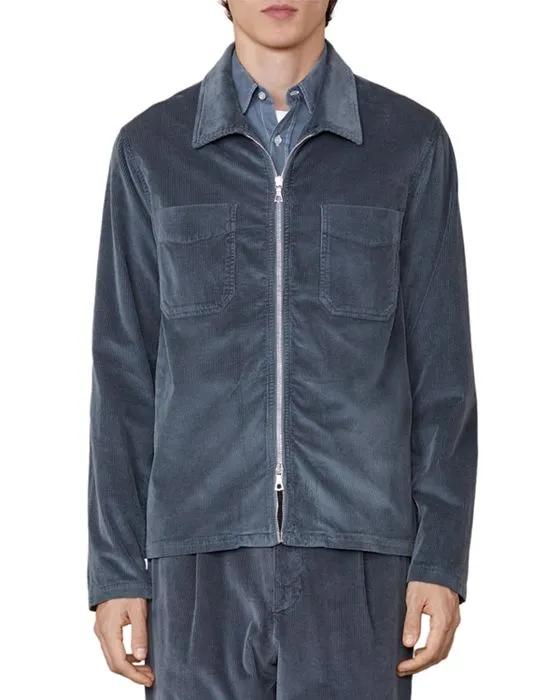 Byron Cotton Blend Corduroy Garment Dyed Regular Fit Full Zip Shirt Jacket 