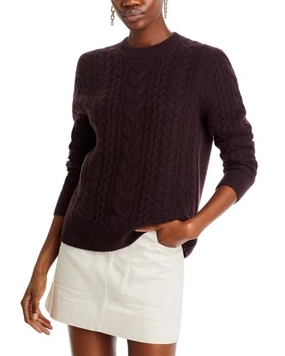 Cable Knit Crewneck Cashmere Sweater - 100% Exclusive