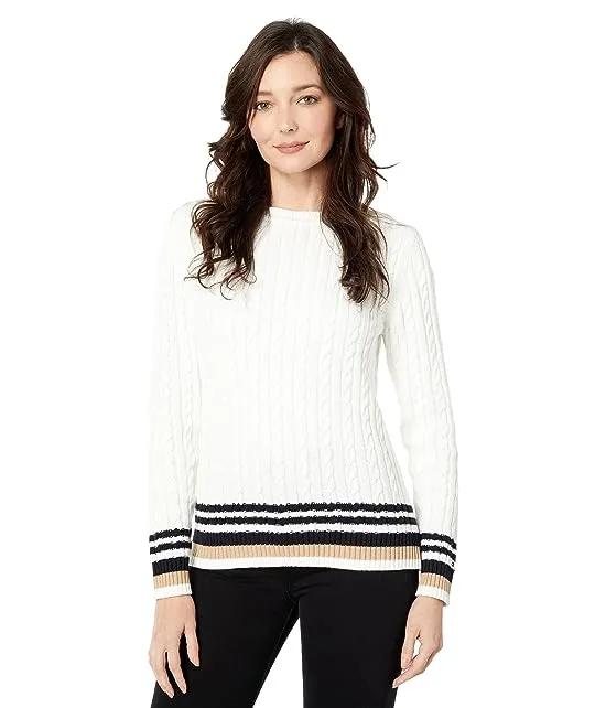 Cable Sweater w/ Tipping