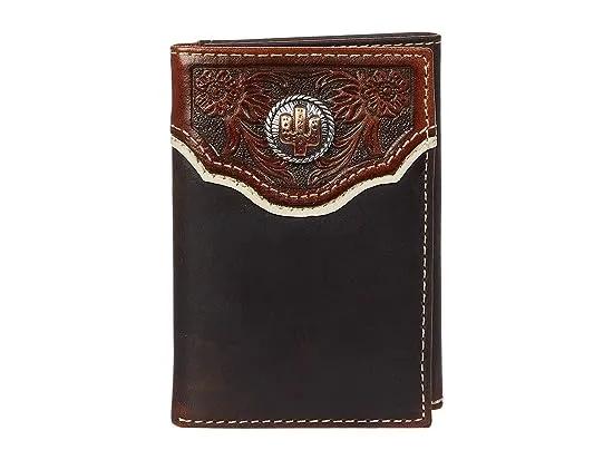 Cactus Concho Floral Embossed Trifold Wallet