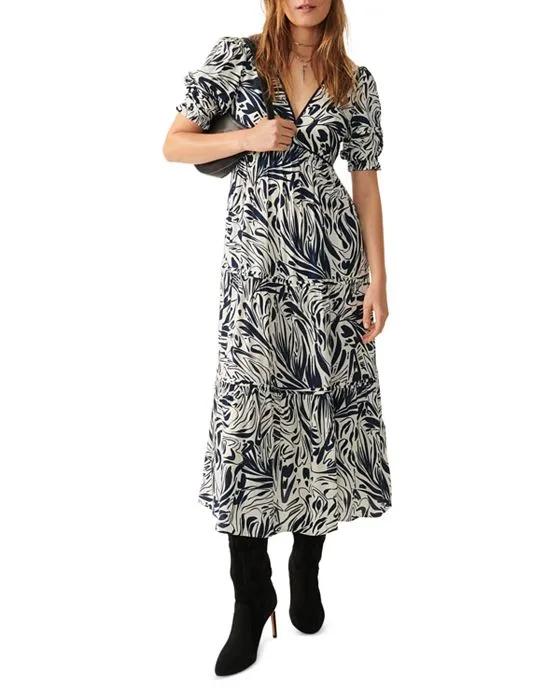 Calas Abstract Print Midi Dress