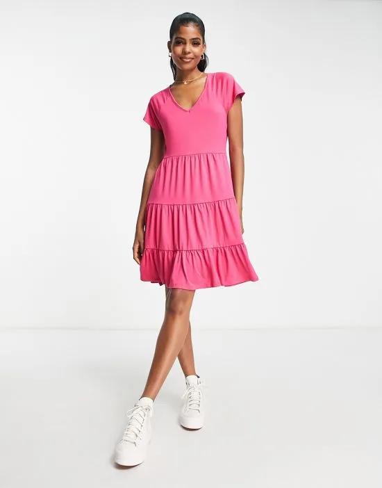 calisa mini a line dress in pink
