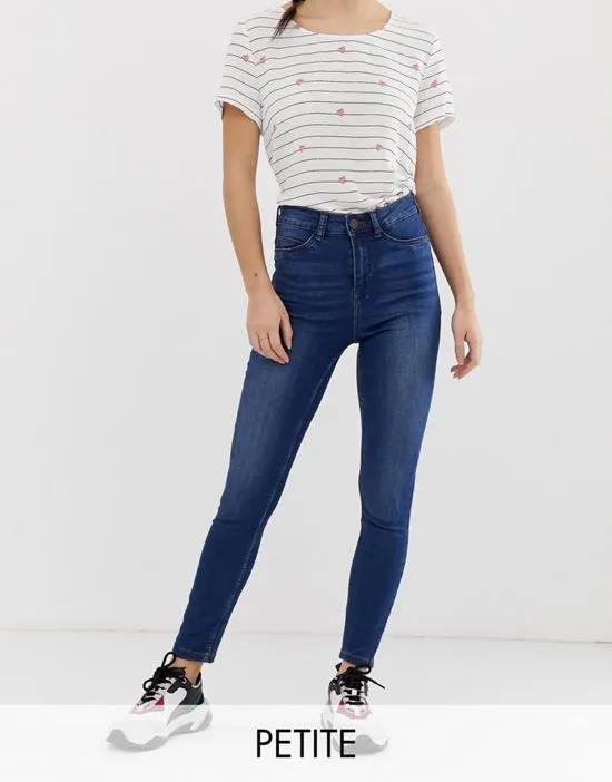 Callie high waist skinny jeans in mid blue denim